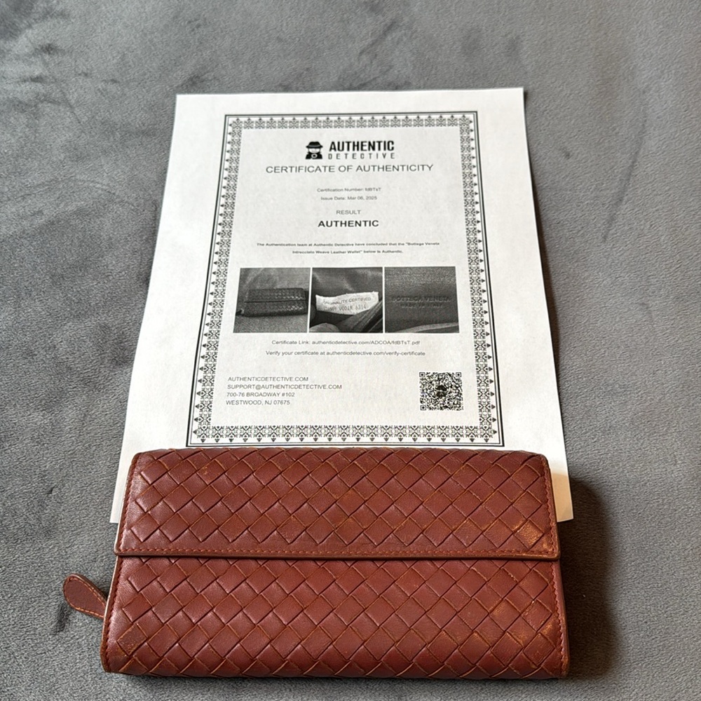 Bottega Veneta Brown Woven Clutch w COA - Picture 2 of 10